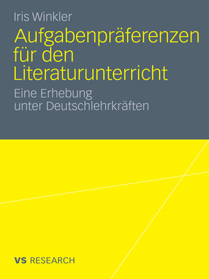 cover image of Aufgabenpräferenzen für den Literaturunterricht